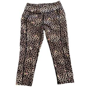 4/$30 Betsey Johnson Animal Print Leggings with Pink Accents size small
